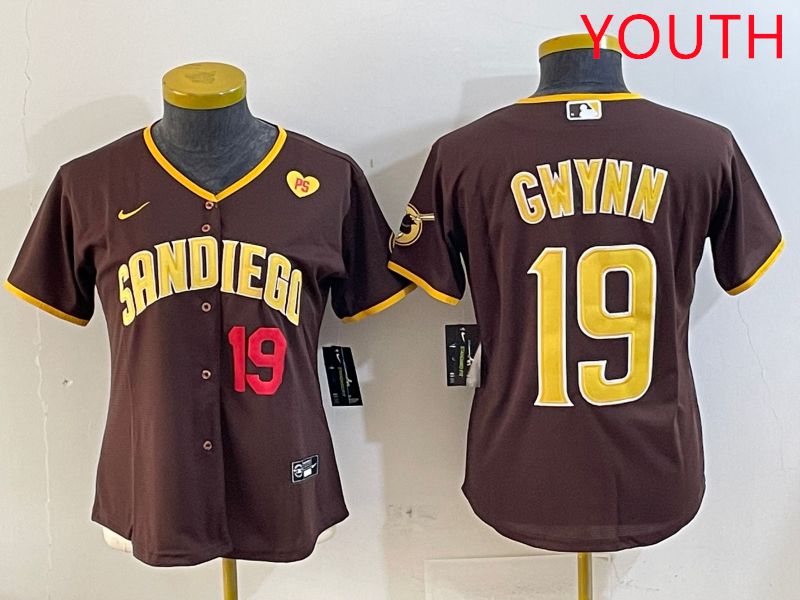 Youth San Diego Padres #19 Gwynn Brown Game 2025 Nike MLB Jersey style 2->washington nationals->MLB Jersey